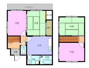 静かな住宅地にある一戸建て・車1台OK　～from 弥生町～の物件間取画像